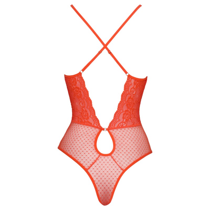 Cottelli - keresztpántos csipke body (piros) 122285 termék bemutató kép