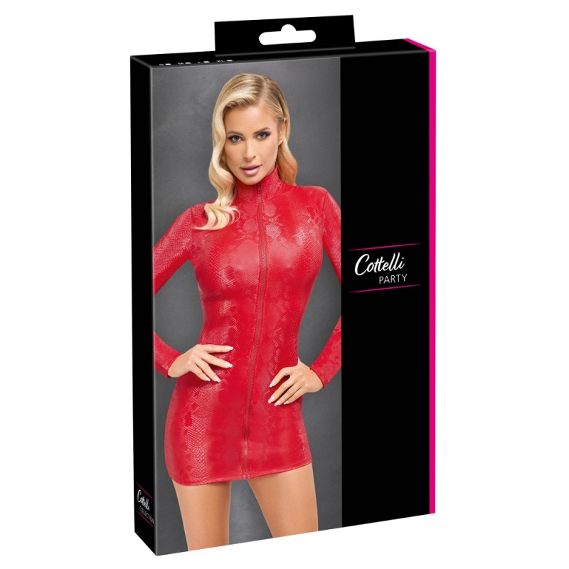 Cottelli - kígyóbőr mintás miniruha (piros) 95098 termék bemutató kép