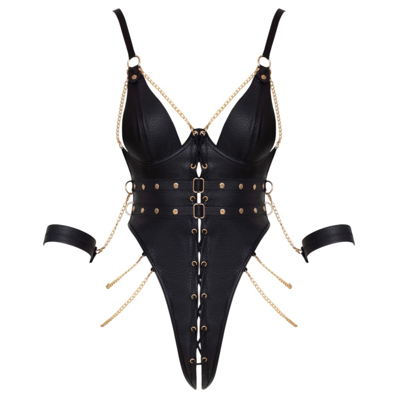Cottelli - láncos bondage body (fekete) 128588 termék bemutató kép