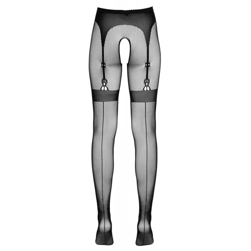 Cottelli Legwear - combfixes nyitott harisnya - fekete (S-L) 80969 termék bemutató kép
