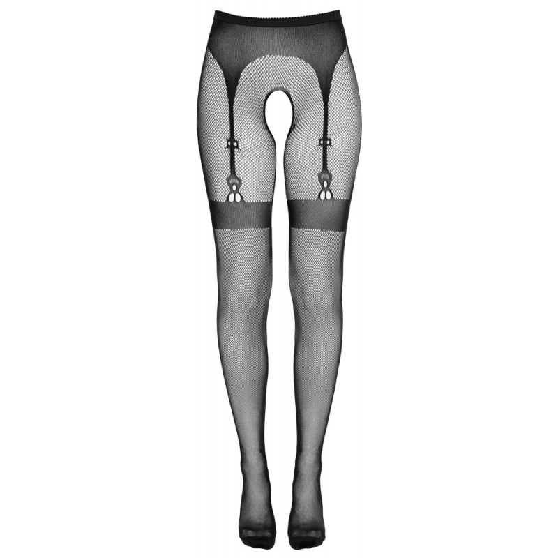 Cottelli Legwear - combfixes nyitott harisnya - fekete (S-L) 54194 termék bemutató kép