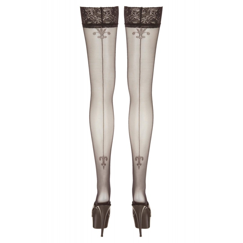 Cottelli - liliom mintás, csíkos combfix (fekete) 19816 termék bemutató kép