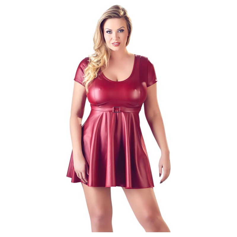 Cottelli Plus Size - A-vonalú miniruha (piros) 103265 termék bemutató kép