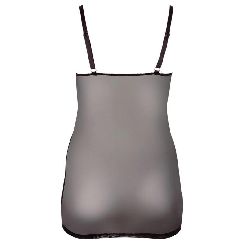 Cottelli Plus Size - csipkés átlátszó hálóing (fekete) 114306 termék bemutató kép