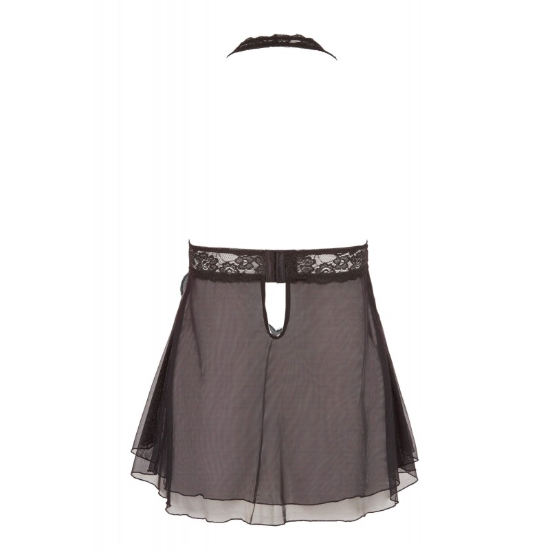 Cottelli Plus Size - csipkés lenge babydoll (fekete) 19745 termék bemutató kép