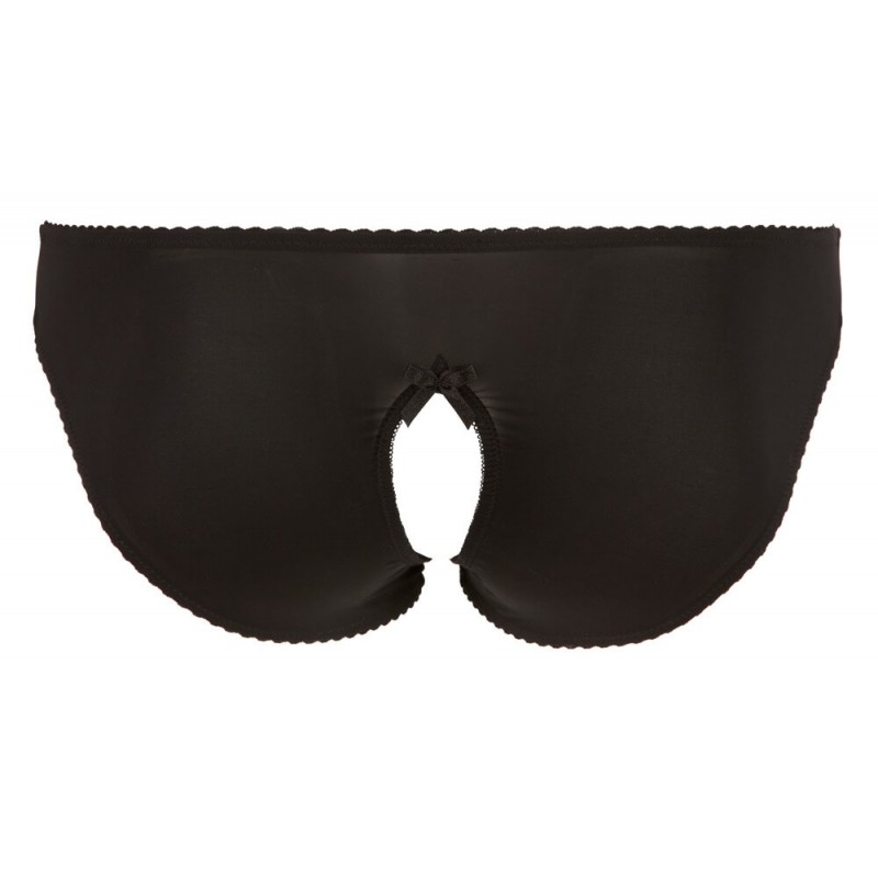 Cottelli Plus Size - csipkés, nyitott bugyi (fekete) 15054 termék bemutató kép