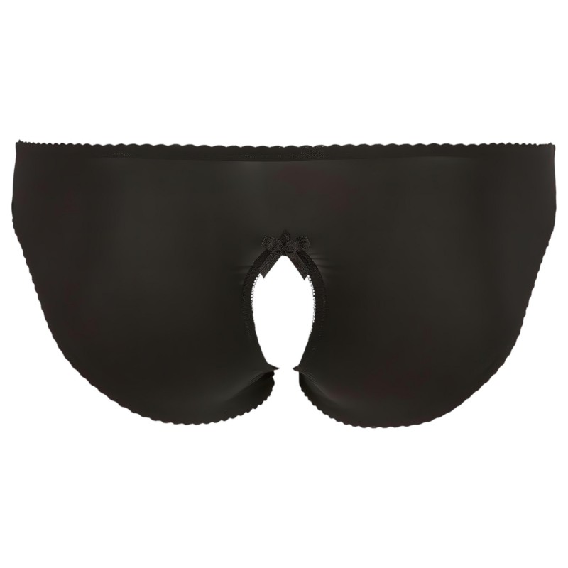 Cottelli Plus Size - csipkés, nyitott bugyi (fekete) 110376 termék bemutató kép