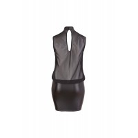 Cottelli Plus Size - fényes chiffon ruha (fekete) 20190 termék bemutató kép