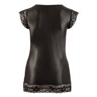 Cottelli Plus Size - fényes-csipke ruha (fekete) 79107 termék bemutató kép