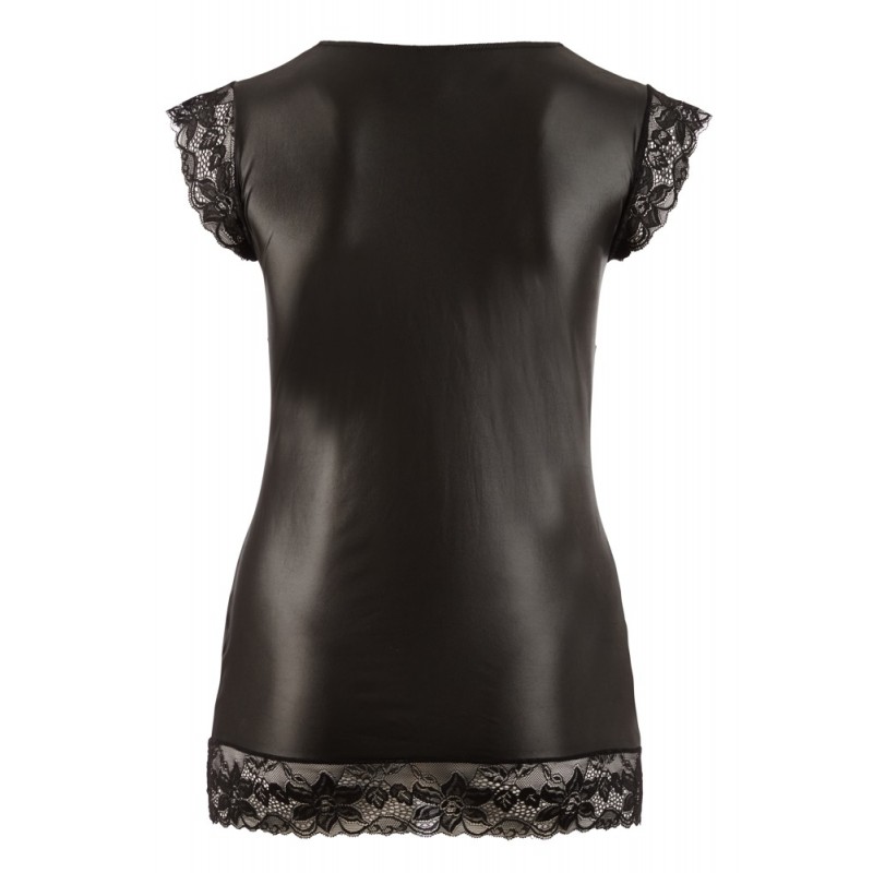 Cottelli Plus Size - fényes-csipke ruha (fekete) 79107 termék bemutató kép