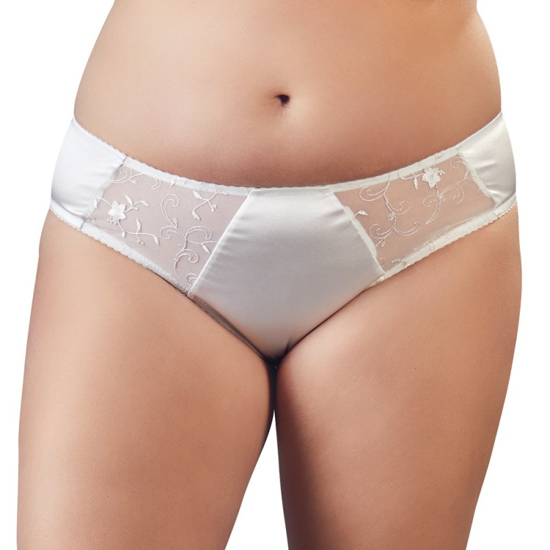 Cottelli Plus Size - hímzett-csipkés női alsó (fehér) 30174 termék bemutató kép