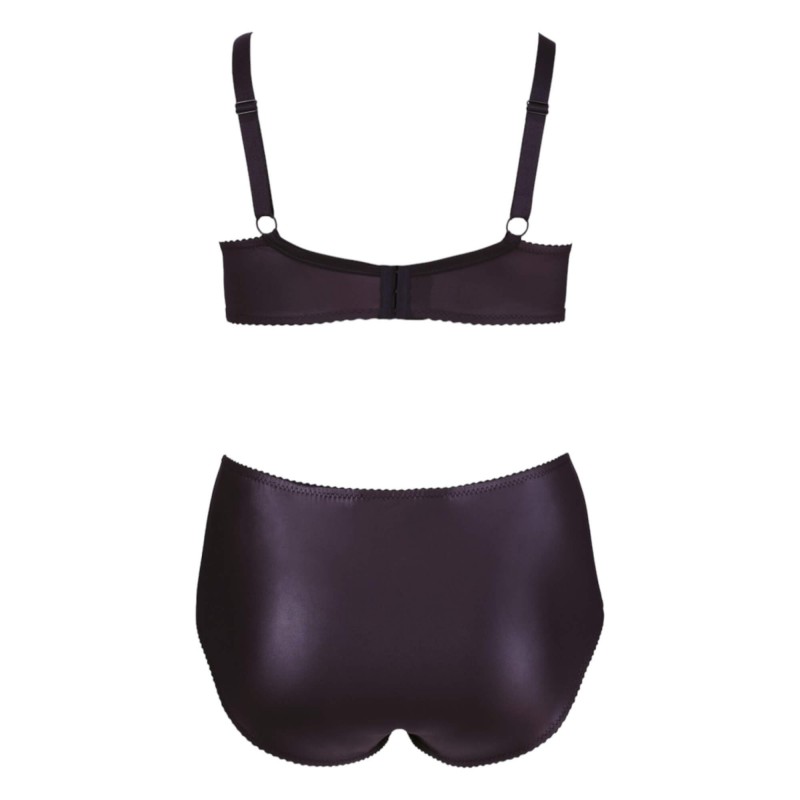 Cottelli Plus Size - keresztpántos melltartó és bugyi (fekete) 92887 termék bemutató kép