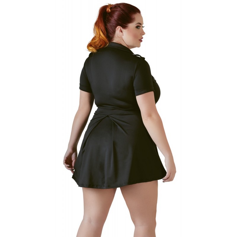 Cottelli Plus Size - szexi rendőrnő ruha jelmez (fekete) 25949 termék bemutató kép