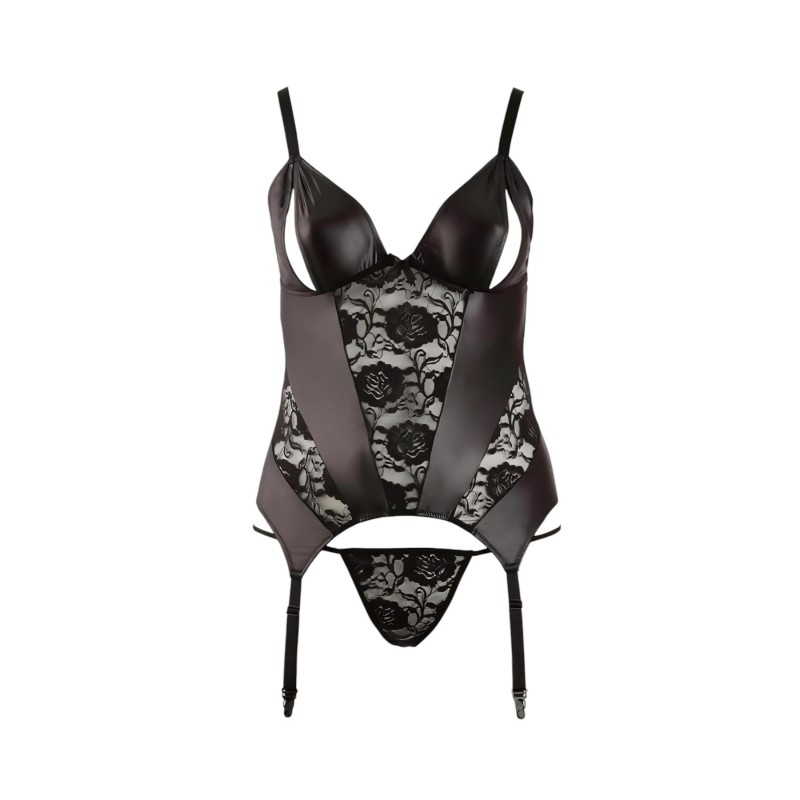 Cottelli - Virágos női felső, molett fazonban (fekete) 112999 termék bemutató kép