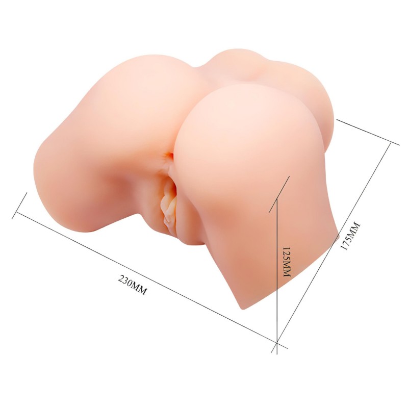 Crazy Bull - élethű, vibrációs műpopsi maszturbátor (natúr) 123951 termék bemutató kép