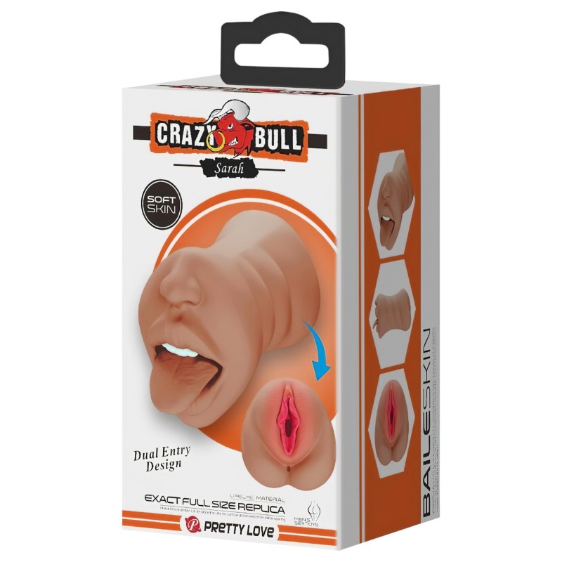 Crazy Bull - száj- és punci maszturbátor férfiaknak (testszínű) 123968 termék bemutató kép