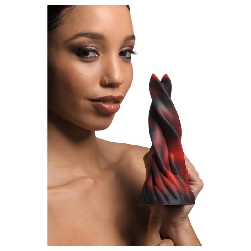 Creature Cocks Hell Kiss - csavart szilikon dildó - 19 cm (piros) 132612 termék bemutató kép
