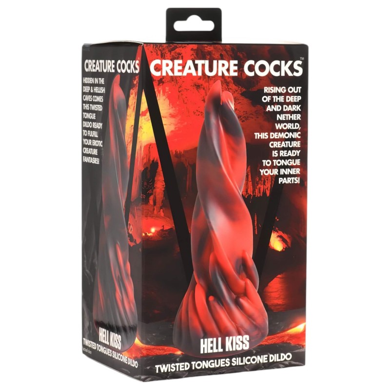 Creature Cocks Hell Kiss - csavart szilikon dildó - 19 cm (piros) 132615 termék bemutató kép