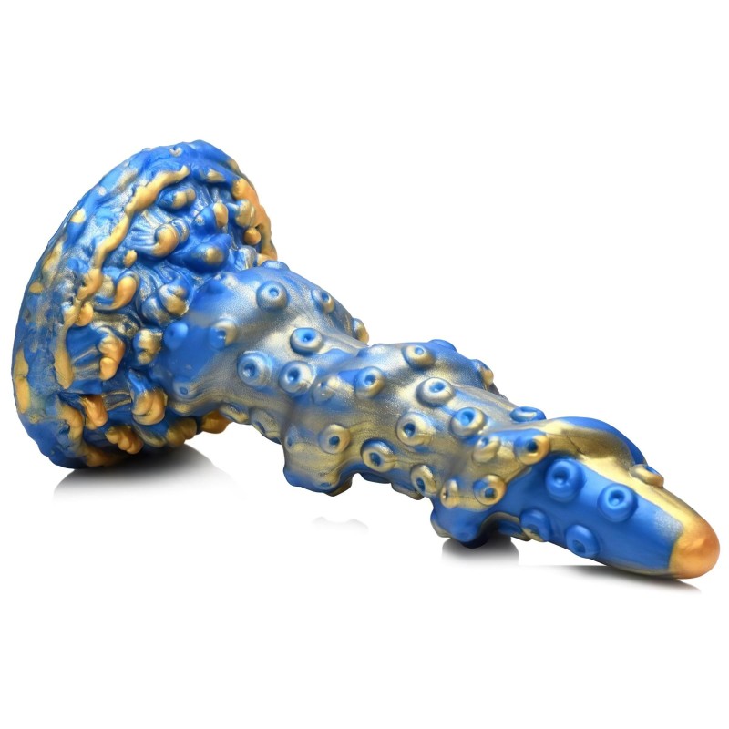 Creature Cocks Kraken - spirál polipkar dildó - 21 cm (arany-kék) 132620 termék bemutató kép