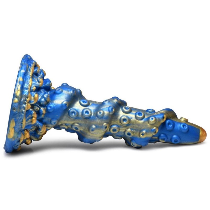 Creature Cocks Kraken - spirál polipkar dildó - 21cm (arany-kék) 82400 termék bemutató kép