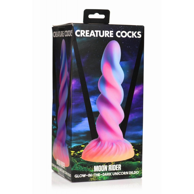 Creature Cocks Moon Rider - világító unikornis dildó (lila-pink) 86306 termék bemutató kép