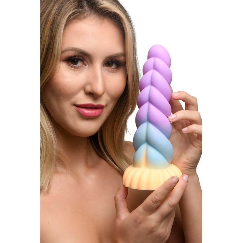Creature Cocks Mystique - unikornis dildó - 21cm (lila-sárga) 82563 termék bemutató kép