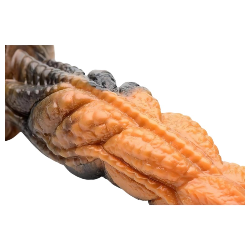 Creature Cocks Ravager - textúrált szilikon dildó - 20 cm (narancs) 129429 termék bemutató kép