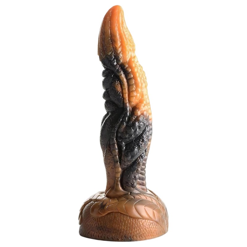 Creature Cocks Ravager - textúrált szilikon dildó - 20 cm (narancs) 129430 termék bemutató kép