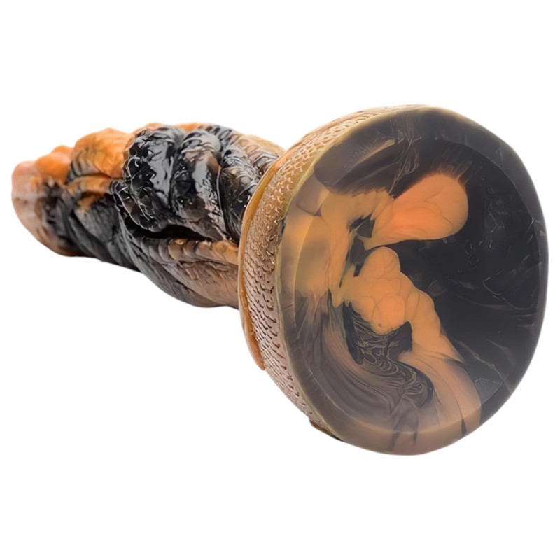 Creature Cocks Ravager - textúrált szilikon dildó - 20 cm (narancs) 129432 termék bemutató kép
