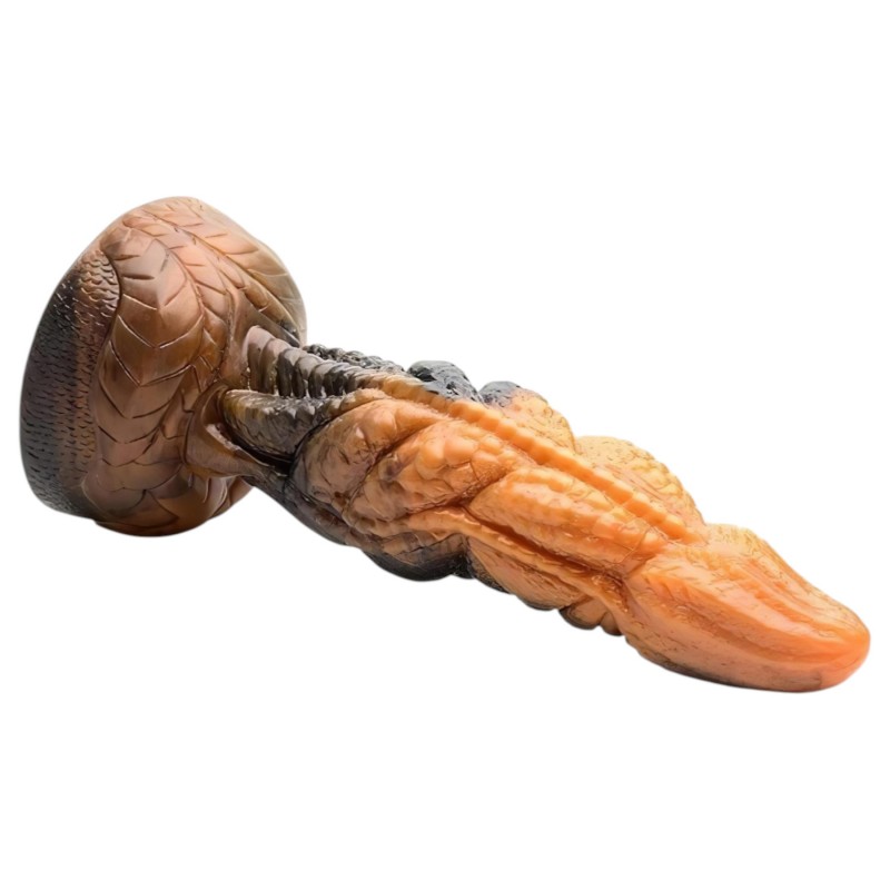Creature Cocks Ravager - textúrált szilikon dildó - 20 cm (narancs) 129434 termék bemutató kép