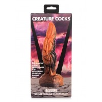 Creature Cocks Ravager - textúrált szilikon dildó - 20cm (narancs) 82384 termék bemutató kép