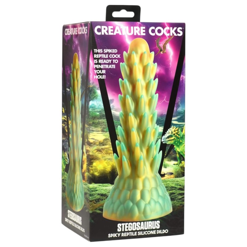 Creature Cocks Stegosaurus - szilikon dildó - 20 cm (zöld) 134874 termék bemutató kép