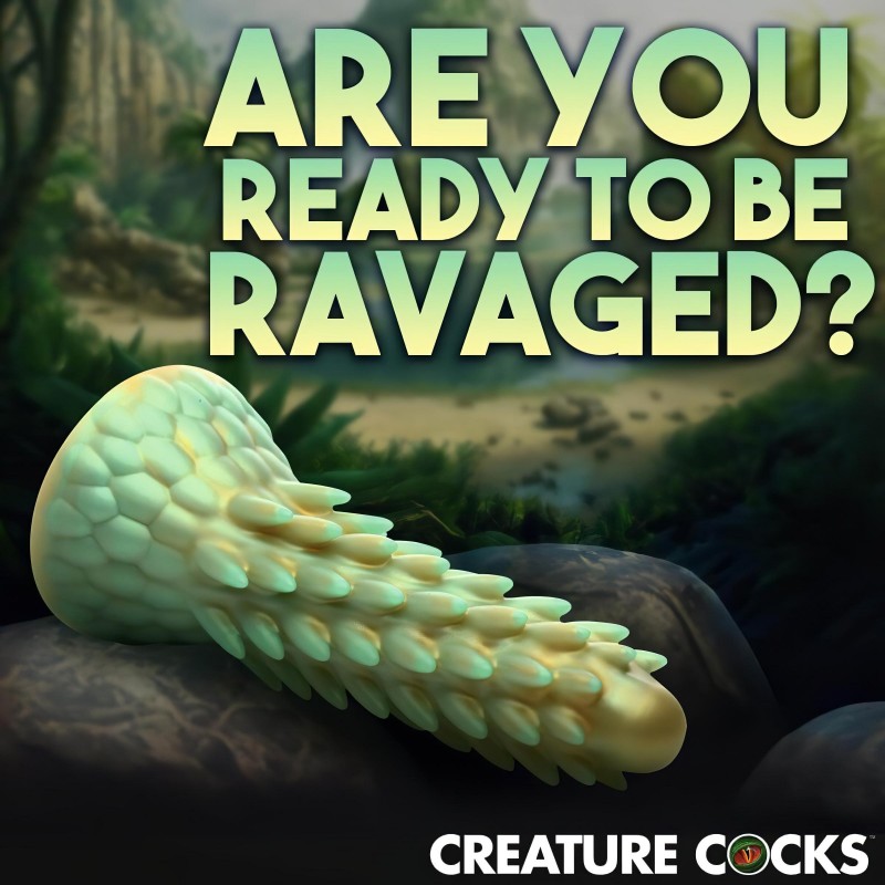 Creature Cocks Stegosaurus - szilikon dildó - 20 cm (zöld) 134879 termék bemutató kép