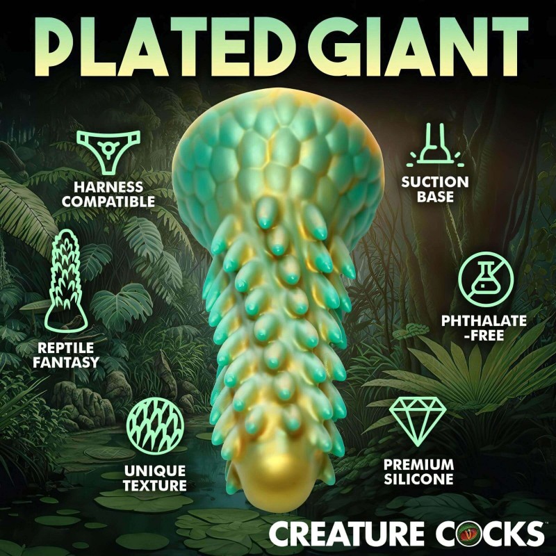 Creature Cocks Stegosaurus - szilikon dildó - 20 cm (zöld) 134880 termék bemutató kép