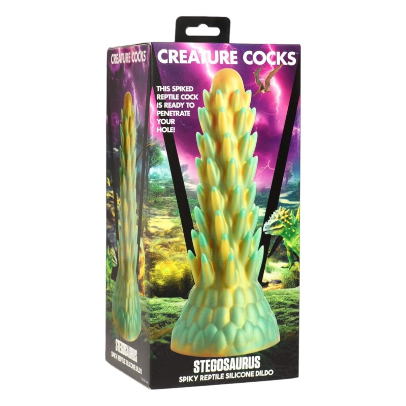 Creature Cocks Stegosaurus - szilikon dildó - 20cm (zöld) 91003 termék bemutató kép