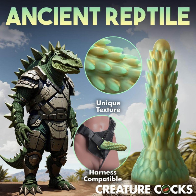 Creature Cocks Stegosaurus - szilikon dildó - 20 cm (zöld) 91010 termék bemutató kép