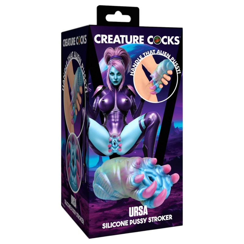 Creature Cocks Ursa - szilikon alien műpunci maszturbátor (kék-pink) 164266 termék bemutató kép