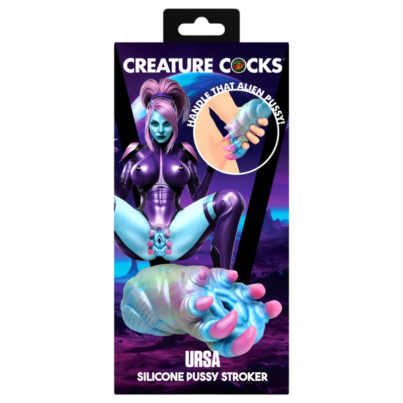 Creature Cocks Ursa - szilikon alien műpunci maszturbátor (kék-pink) 164267 termék bemutató kép