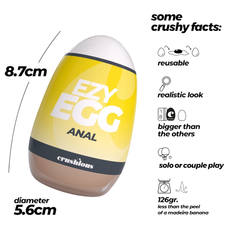 Crushious Ezy Egg Anal - maszturbátor tojás (testszínű) 148016 termék bemutató kép