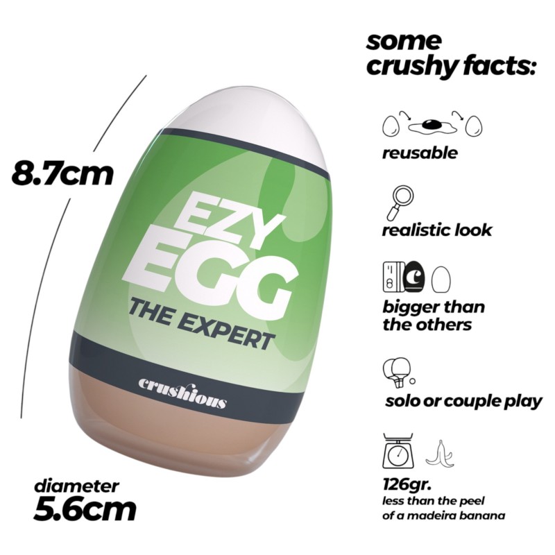 Crushious Ezy Egg The Expert - maszturbátor tojás (testszínű) 148008 termék bemutató kép