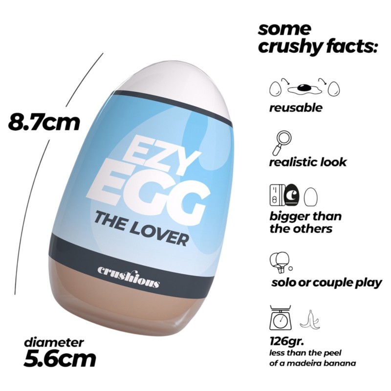 Crushious Ezy Egg The Lover - maszturbátor tojás (testszínű) 147993 termék bemutató kép