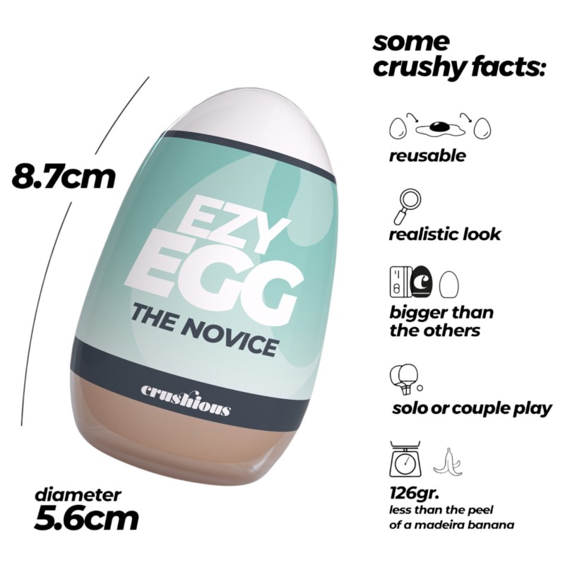 Crushious Ezy Egg The Novice - maszturbátor tojás (testszínű) 147984 termék bemutató kép