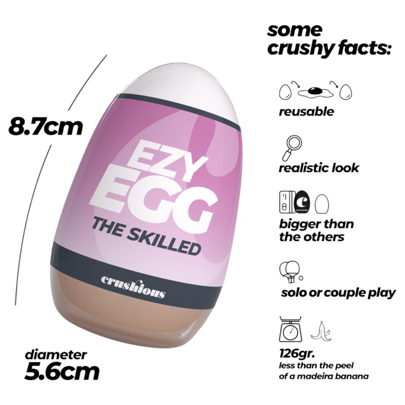 Crushious Ezy Egg The Skilled - maszturbátor tojás (testszínű) 148001 termék bemutató kép