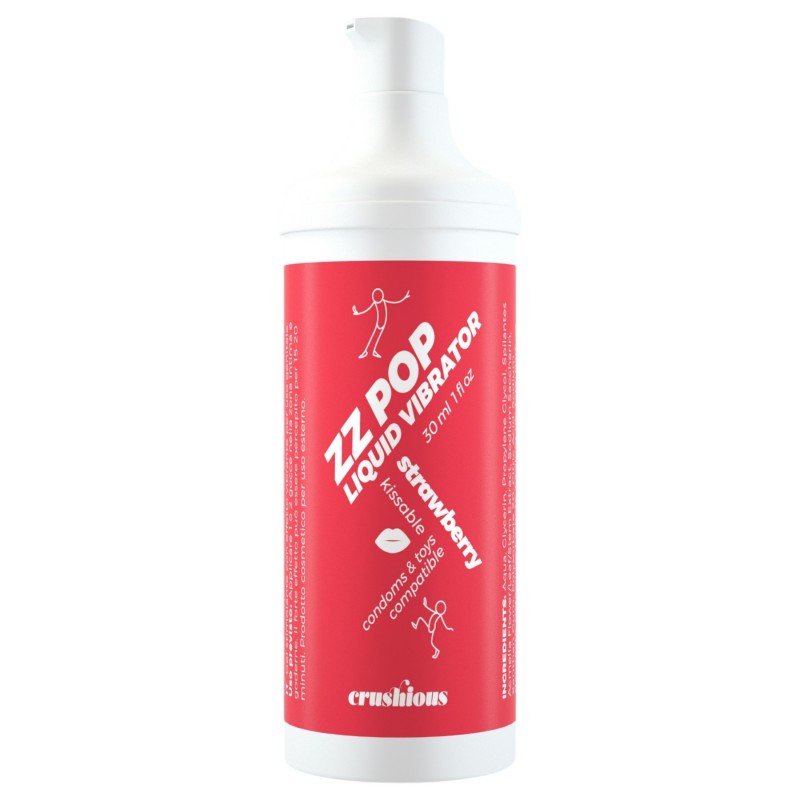 Crushious ZZ Pop - csókolható folyékony vibrátor eper (30ml) 144967 termék bemutató kép