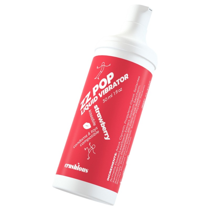 Crushious ZZ Pop - csókolható folyékony vibrátor eper (30ml) 144968 termék bemutató kép