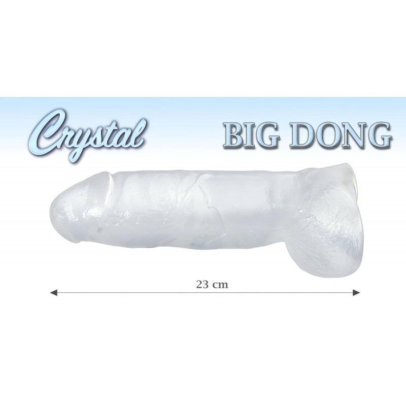 Crystal Clear Big Dong – zselés óriás dildó (21,5 cm) 144727 termék bemutató kép