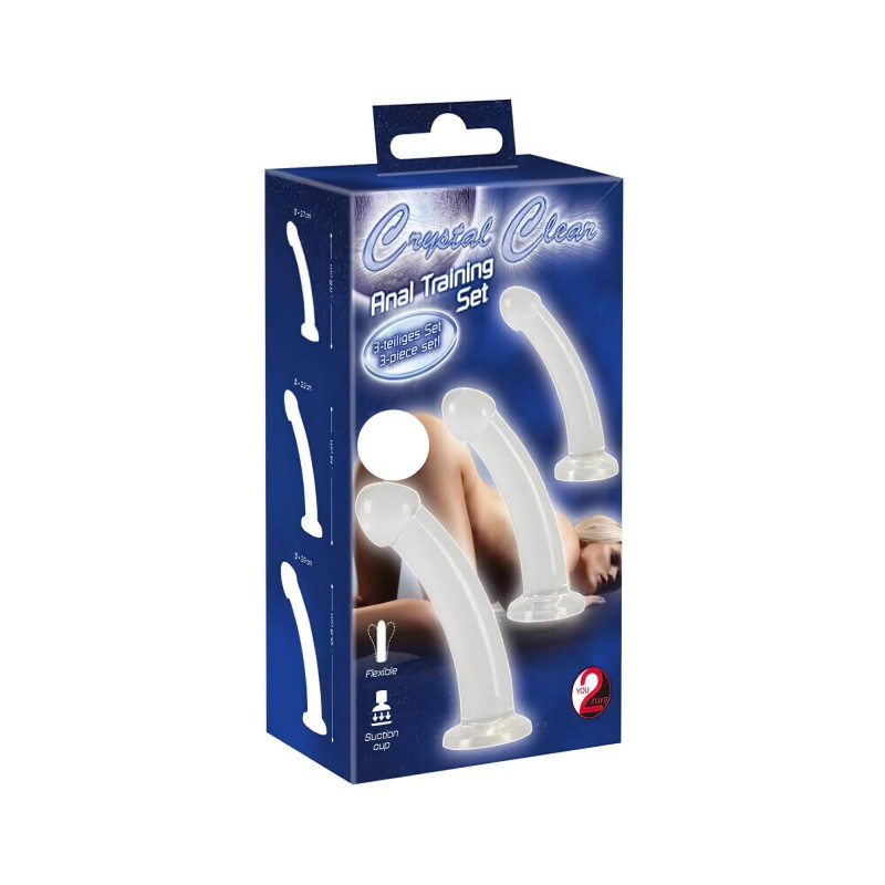 Crystal Clear - makkos anál dildó szett - 3 részes (átlátszó) 107251 termék bemutató kép