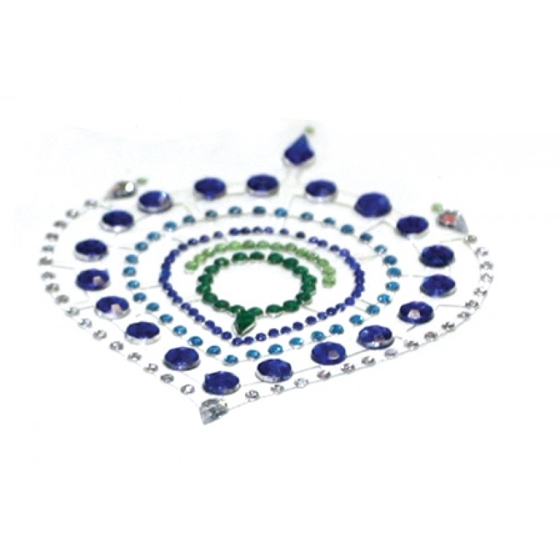 Csillogó gyémántok intim ékszer szett - 3 részes (zöld-kék) 9045 termék bemutató kép