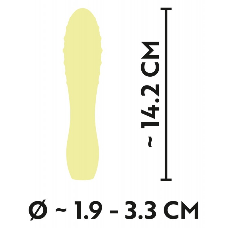 Cuties Mini 3 - akkus, vízálló, buzogány vibrátor (sárga) 55215 termék bemutató kép
