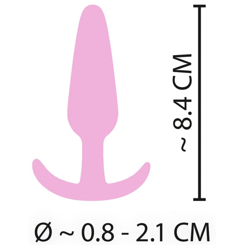 Cuties Mini Butt Plug - szilikon anál dildó - pink (2,1cm) 71090 termék bemutató kép